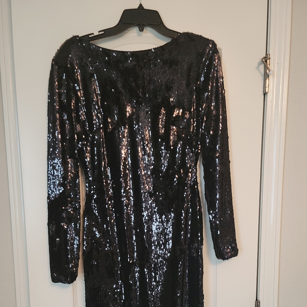 Dress the Population Natalie Sequin Sheath - Black